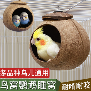保暖窝床睡觉窝鸟窝鹦鹉 鸟窝鹦鹉睡窝牡丹玄凤小太阳专用椰壳冬季