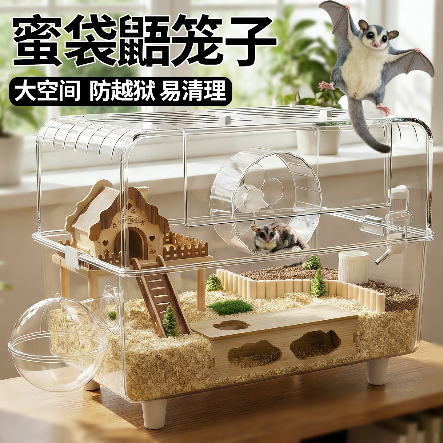 蜜袋鼯笼子专用窝防越狱宠物金丝熊仓鼠超大豪华别墅透明箱饲养笼,宠物/宠物食品及用品,笼子,淘宝优惠券,粉丝福利购,淘宝优惠卷