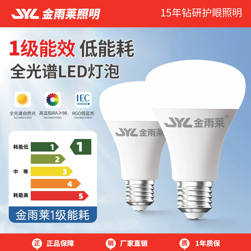 一级能效全光谱护眼e27螺口灯泡图片