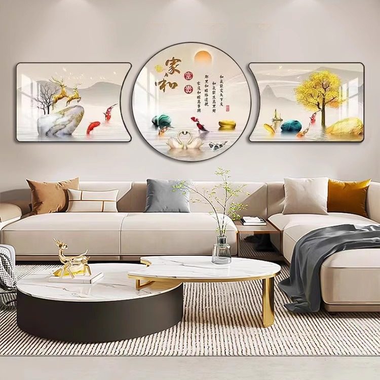 水晶画 画客厅装饰画 画沙发背景墙挂画 画三联画 画简约现代壁画,家居饰品,现代装饰画,淘宝优惠券,粉丝福利购,淘宝优惠卷