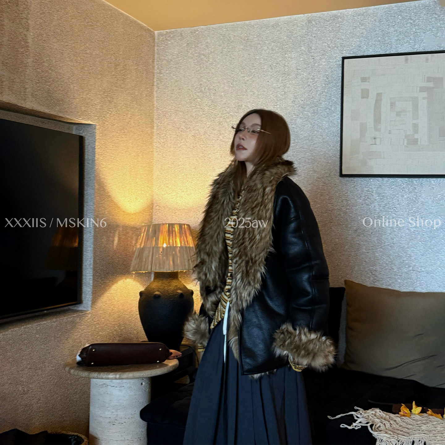 复古皮毛夹克女冬两面穿保暖外套