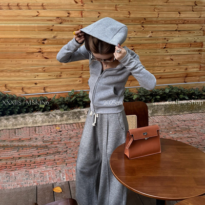 秋冬短款连帽卫衣外套女慵懒ins