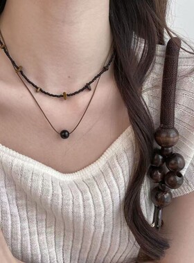 复古新中式串珠项链女民族风森系