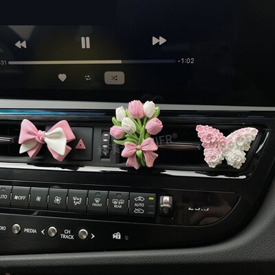 小众郁金香绣球花车载香薰汽车出