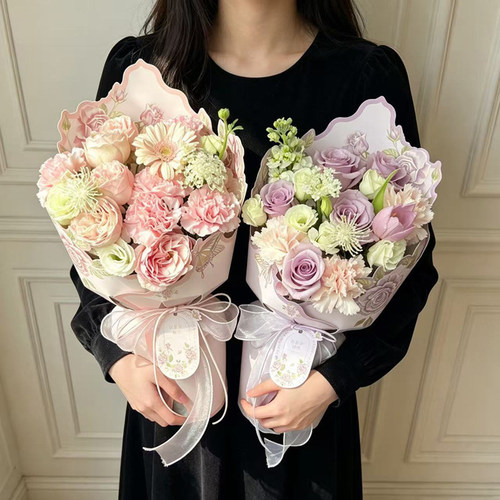 网红母亲节花束一体式定型片包花神器鲜花包装纸手工材料花艺资材