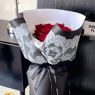 爱神立体花边纸玫瑰花束包花纸鲜花包装纸手工花艺资材diy材料纸