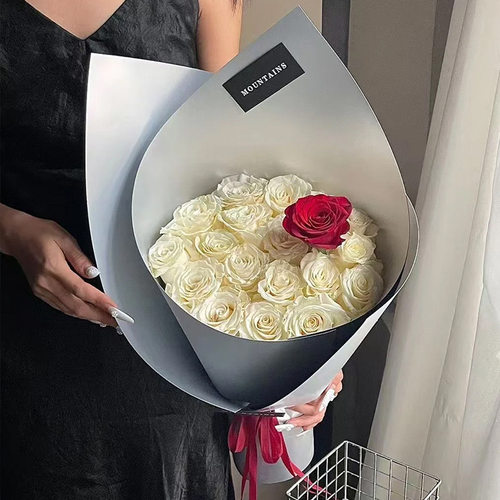 高级感加厚双面哑银造型纸银色硬卡纸包花手工花艺鲜花包装纸材料