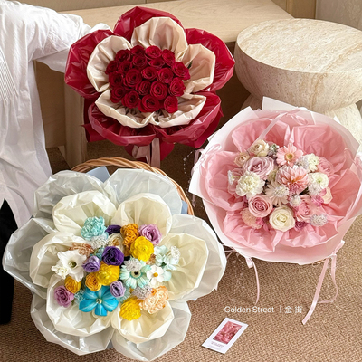 新品蝉翼膜防水衬纸鲜花花束包装纸纯色材料光雾面纸diy花艺资材