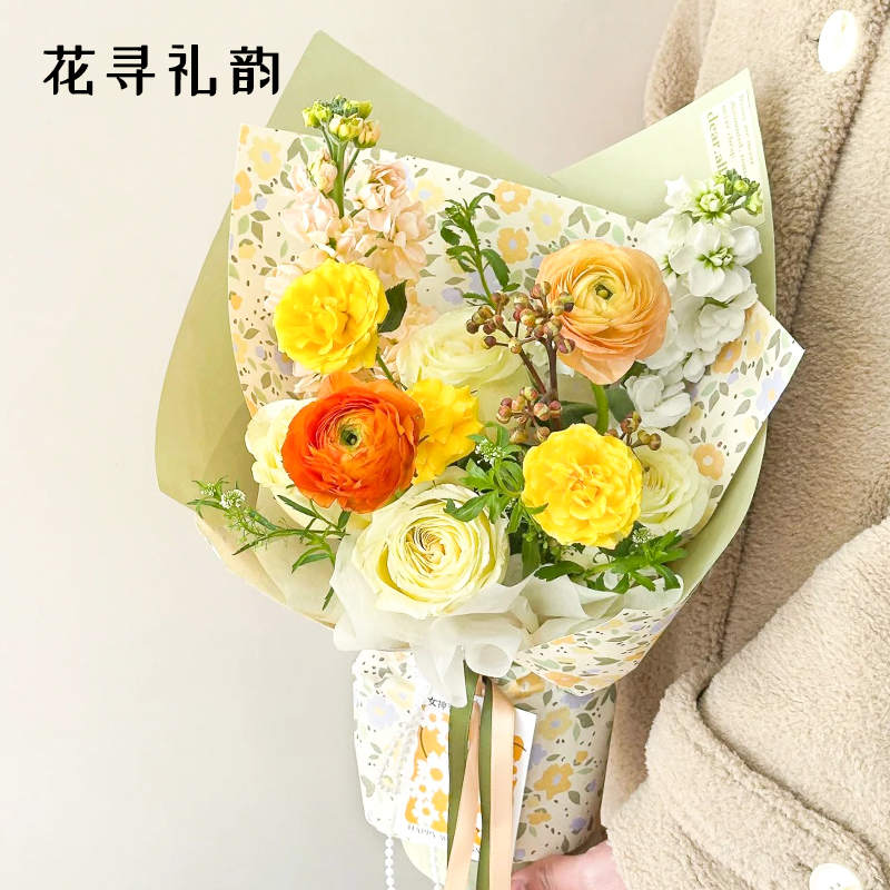 春日碎花鲜花包装材料