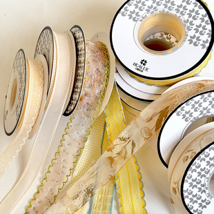 青柠铬黄清新丝带花艺花束绑带蛋糕烘焙礼盒装饰高颜值缎带绸带