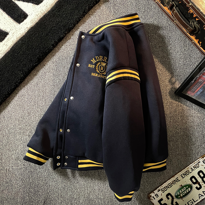 壹贝优夹棉加厚秋冬棒球领外套