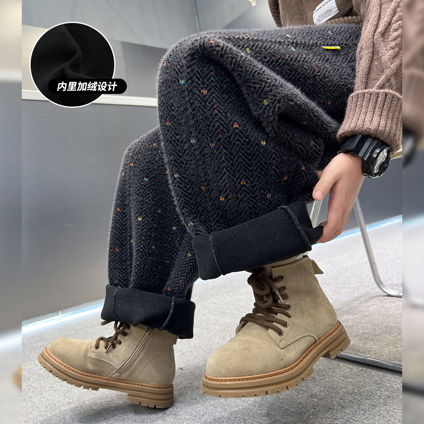 男童裤子秋冬款2025新款加绒裤