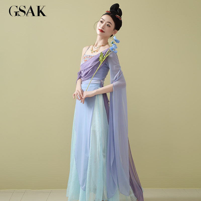 GSAK新中式神女改良汉服仙气飘逸刺绣露肩轻纱汉元素套装显瘦女,女装/女士精品,汉服套装,淘宝优惠券,粉丝福利购,淘宝优惠卷