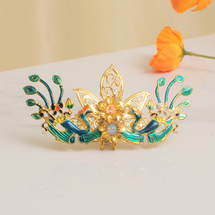 敦煌飞天服装头饰发簪精致发冠超仙发钗古风汉服简约高级感发饰女