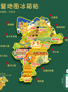 山东东营地图冰箱贴天宁寺黄河公园孙子U盘旅游礼品刻字送朋友