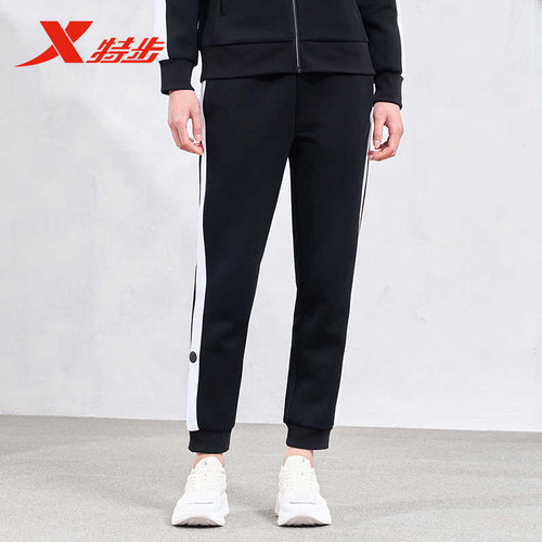 特步女休闲运动塑形九分裤