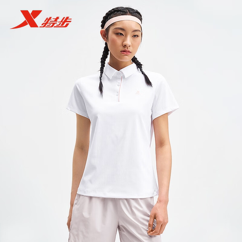 特步POLO衫女2025年夏季新款