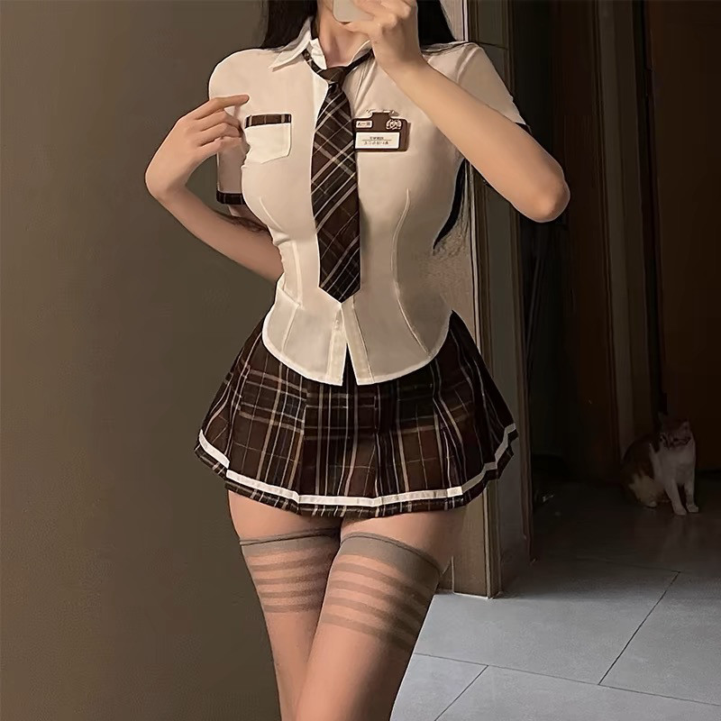 jk内衣大码清纯可爱校园睡衣短裙制服性感激情诱惑床上火辣女