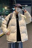 男装棉衣男PU皮棉服2023年新款宽松面包服立领冬装棉袄M2101-P105，男装棉衣，星座815-2