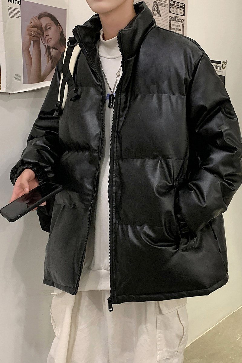 男装棉衣男PU皮棉服2023年新款宽松面包服立领冬装棉袄M2101-P105,男装棉衣,星座815-2