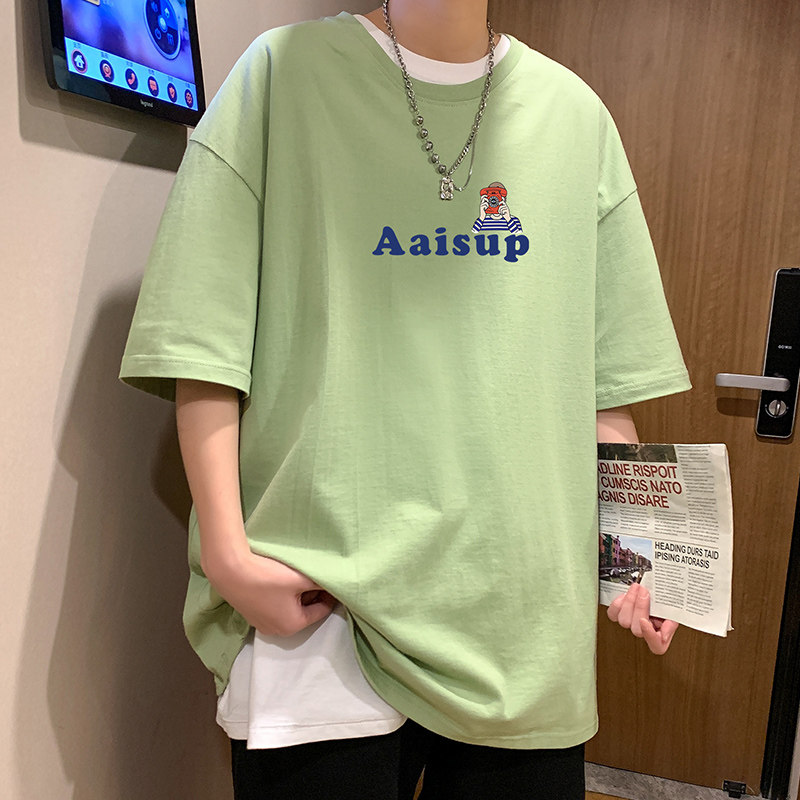 2023夏季新款短袖T恤男大码港风体恤潮牌潮流纯棉打底衫T6603-P15,男装T恤,星座815-2
