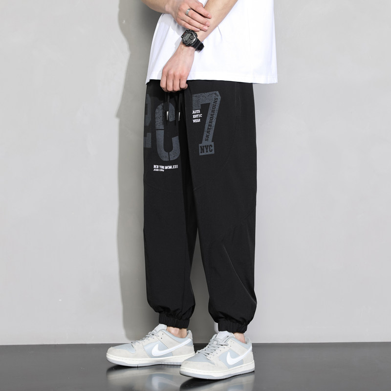 冰丝裤男夏季宽松束脚超薄垂感丝滑休闲长裤速干运动裤K2211-P35,男装休闲裤,星座815-2
