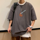 2024夏季新款短袖T恤男大码港风体恤潮牌潮流纯棉打底衫T6602-P15，男装T恤，星座815-2