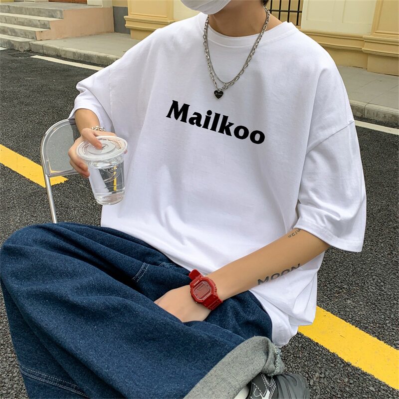 2023夏季新款短袖T恤男大码港风体恤潮牌潮流纯棉打底衫T6607-P15图片