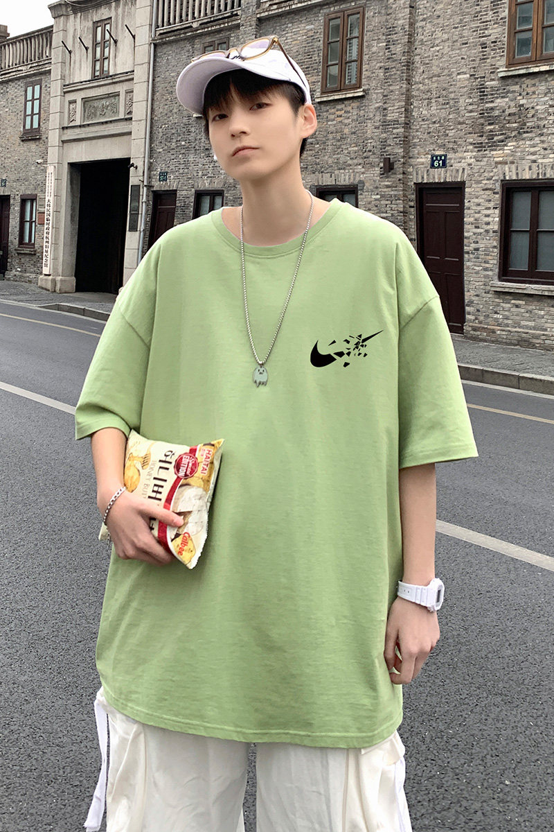 22夏季港风男士百搭休闲复古印花潮大码宽松圆领短袖T恤T6615-P15,男装T恤,星座815-2