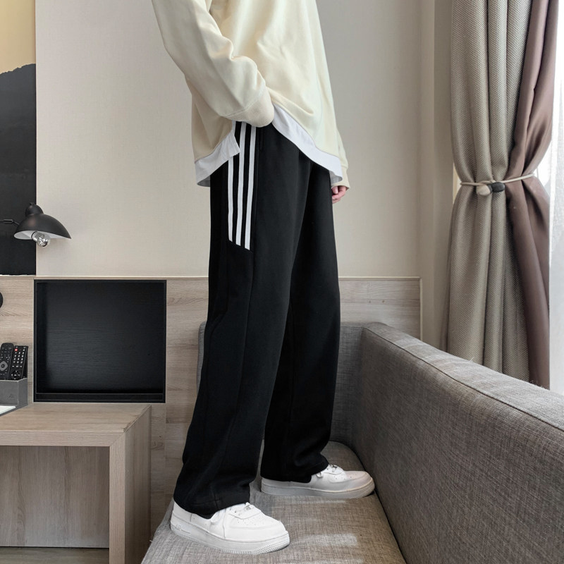 2023春秋季休闲运动长裤男直筒潮牌小脚宽松卫裤棉质裤子K558-P35图片
