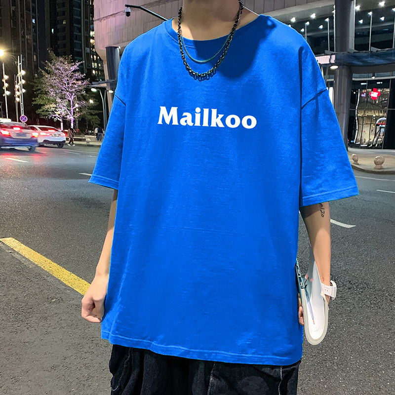 22夏季港风男士百搭休闲复古印花潮大码宽松圆领短袖T恤T6607-P15,男装T恤,星座815-2