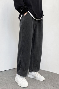 2024春夏高街vibe牛仔裤男宽松蓝色直筒裤阔腿裤男 K69-P45图片