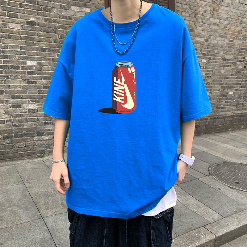 22夏季港风男士百搭休闲复古印花潮大码宽松圆领短袖T恤T6609-P15,男装T恤,星座815-2