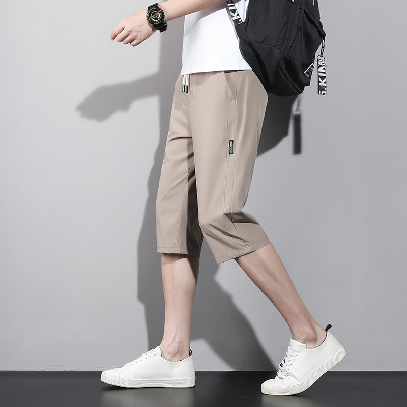 抖音现货薄款运动休闲裤男士冰丝七分裤特批 D8809-P26图片