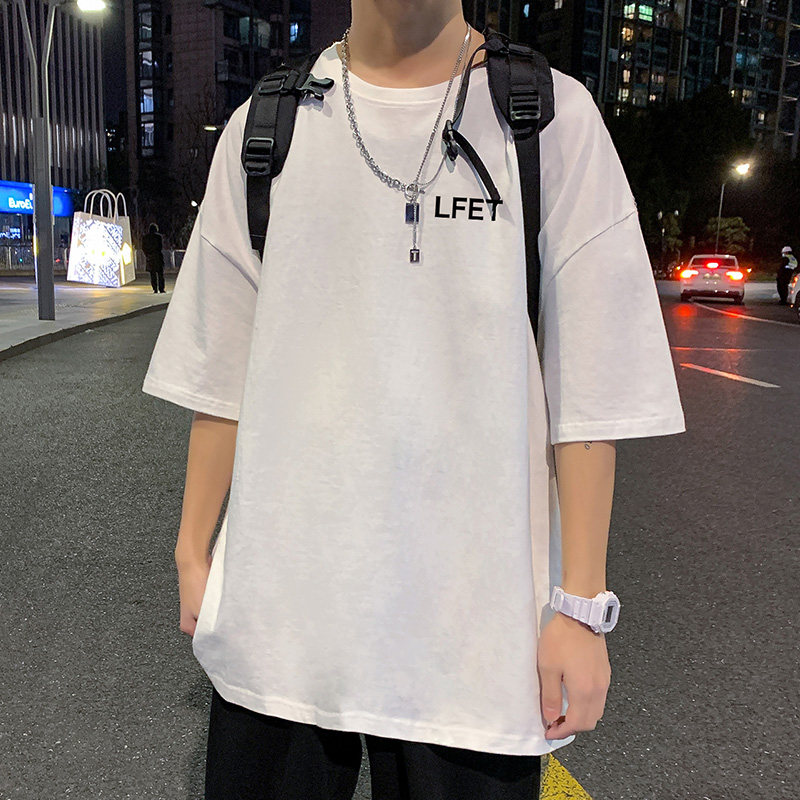22夏季港风男士百搭休闲复古印花潮大码宽松圆领短袖T恤T6617-P15,男装T恤,星座815-2