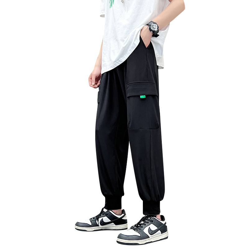 直播品质冰丝裤男宽松束脚超薄垂感丝滑休闲速干运动裤K2233-P45,男装休闲裤,星座815-2