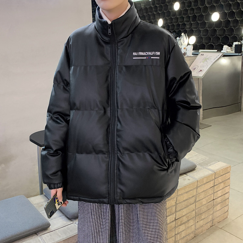 港风棉衣男PU皮棉服21年新款宽松面包服立领冬装棉袄M2102-P105,男装棉衣,星座815-2