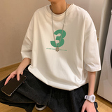 2024夏季新款短袖T恤男大码港风体恤潮牌潮流纯棉打底衫T6608-P15，男装T恤，星座815-2