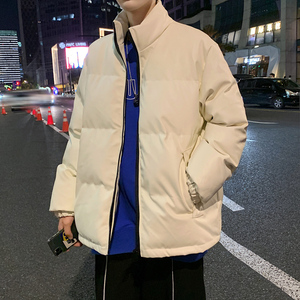 男装棉衣男PU皮棉服2023年新款宽松面包服立领冬装棉袄M2101-P105图片