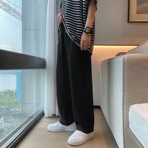新款高街三宅褶皱男装拖地裤宽松直筒波浪裤垂感休闲裤子K340-P35图片