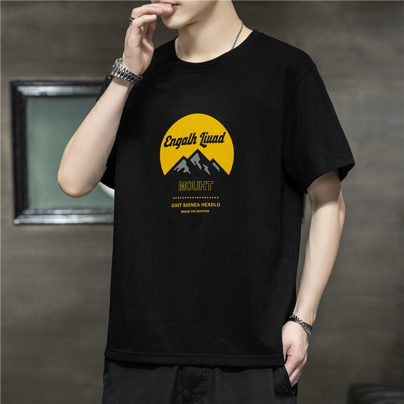 夏男短袖新款休闲短袖简约印花宽松圆领潮打底衫T344-P20,男装T恤,星座815-2