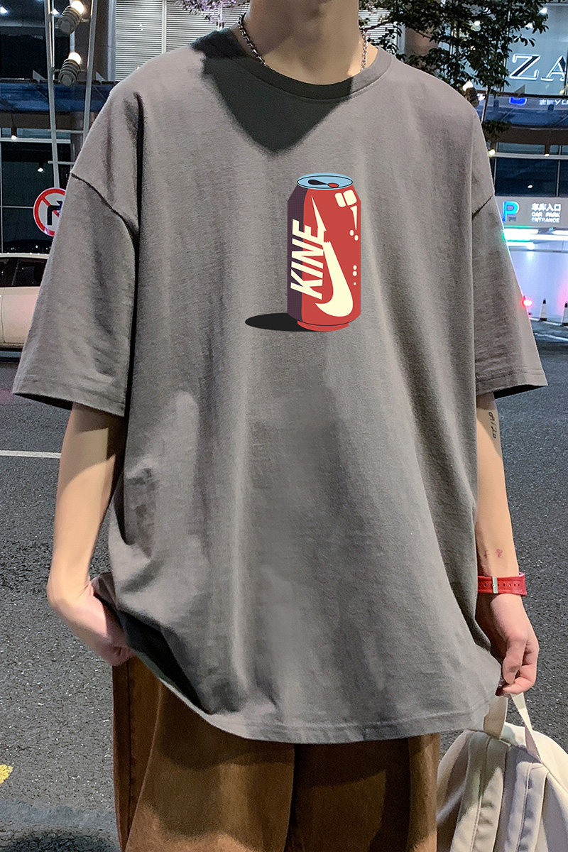 22夏季港风男士百搭休闲复古印花潮大码宽松圆领短袖T恤T6609-P15,男装T恤,星座815-2