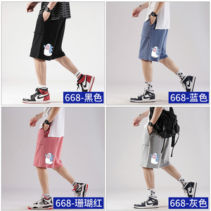 主推高街潮流运动裤青少年男女宽松休闲短裤D668-P20图片