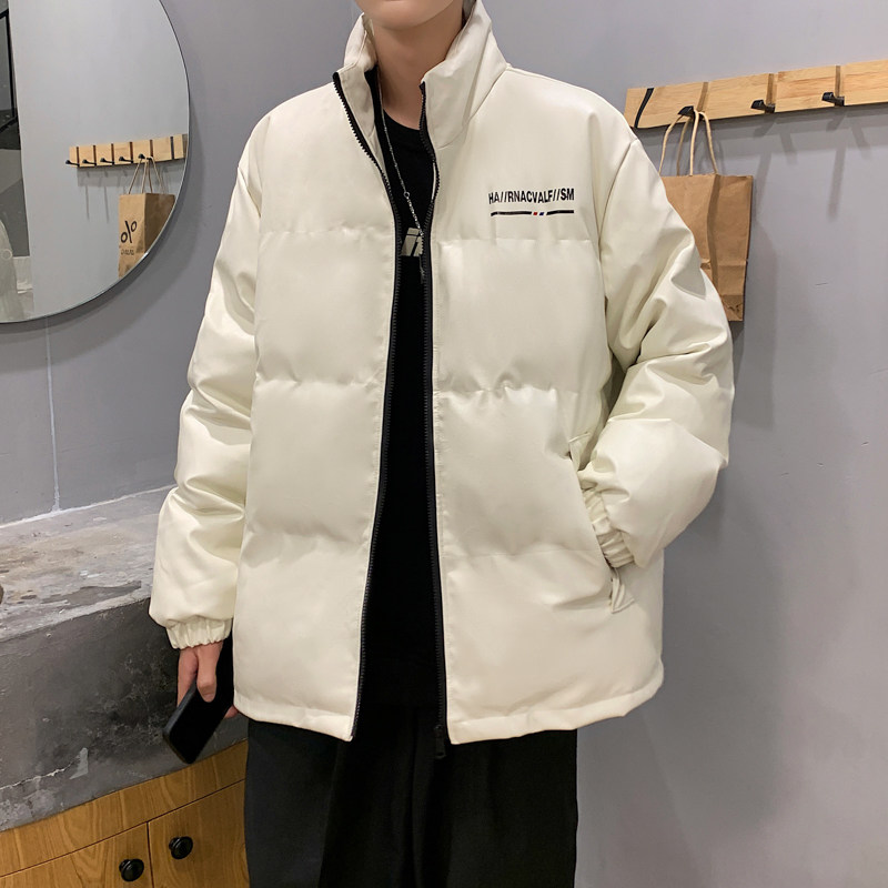 港风棉衣男PU皮棉服21年新款宽松面包服立领冬装棉袄M2102-P105,男装棉衣,星座815-2