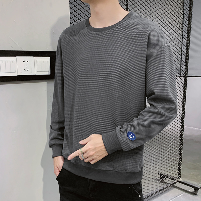 2021男士长袖休闲秋季新款华夫格上衣服卫衣打底衫insW808-P27,男装卫衣,星座815-2