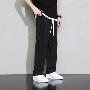 青少年冰丝速干夏季薄款拖地直筒裤男生垂坠感长裤子 K2217-P35图片