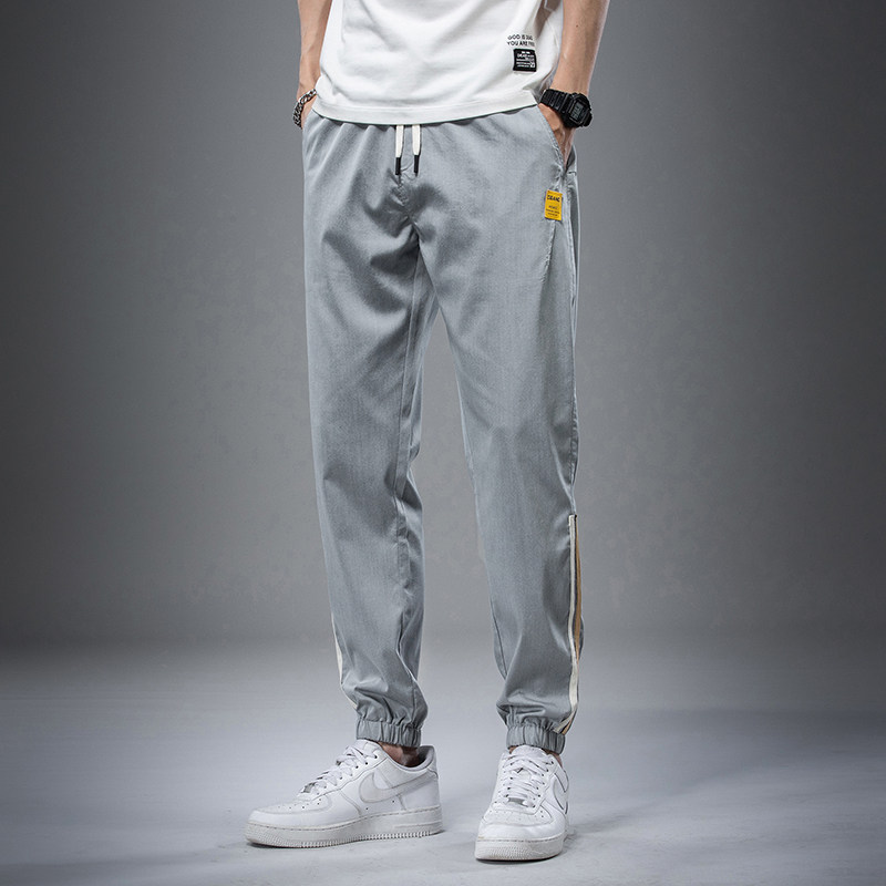 2023春夏松紧腰束脚宽松哈伦休闲裤男3色M-5XL码K2283-P45,男装休闲裤,星座815-2