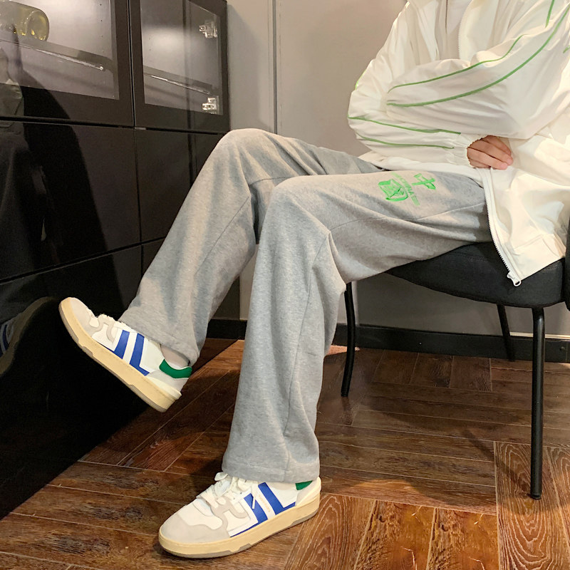 2023秋季新款男士休闲垂感宽松百搭直筒长裤男港风K61-P35限49,男装休闲裤,星座815-2