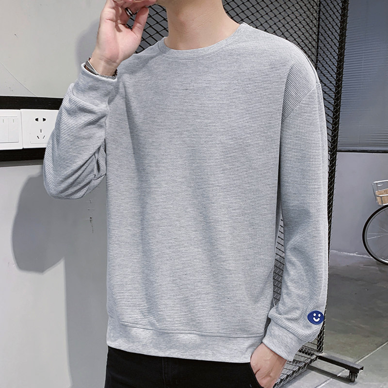 2021男士长袖休闲秋季新款华夫格上衣服卫衣打底衫insW808-P27,男装卫衣,星座815-2