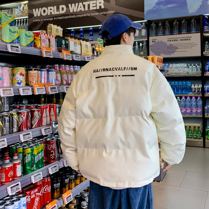 港风棉衣男PU皮棉服21年新款宽松面包服立领冬装棉袄M2102-P6105,男装棉衣,星座815-2